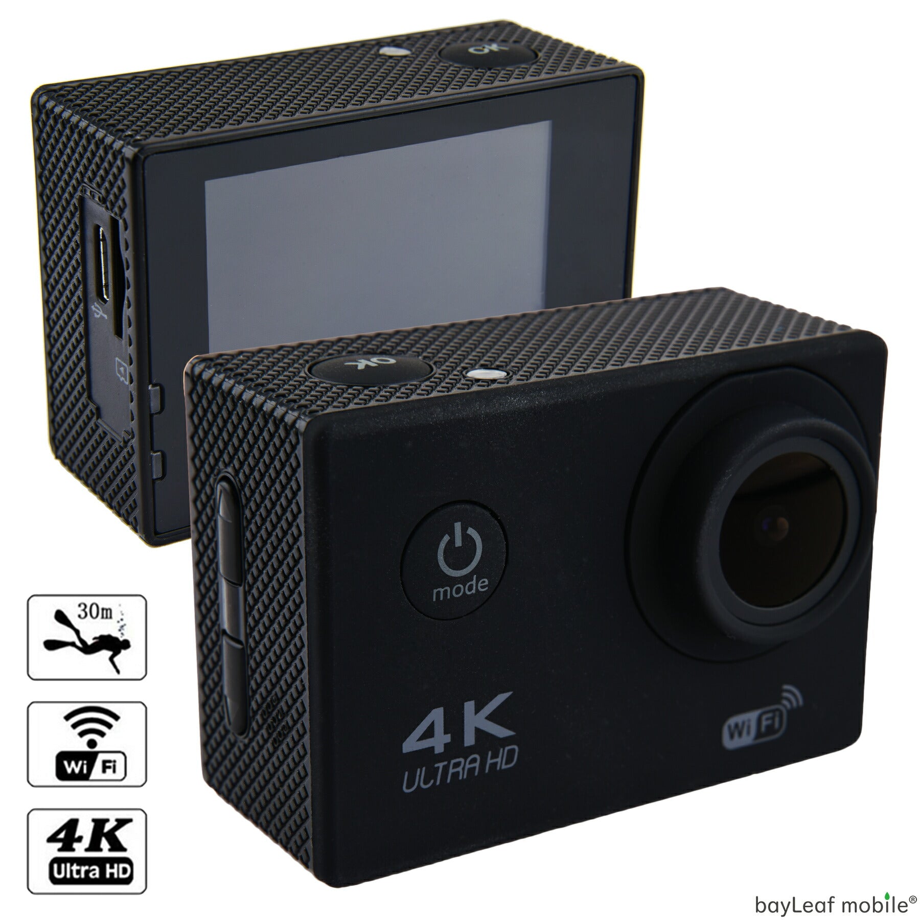 アクションカメラ ウェアラブルカメラ アクションカム4K 高画質 iPhone Android スマホ 対応 wi-fi 防塵 防水 スポーツ アウトドア 夏休み 旅行 撮影