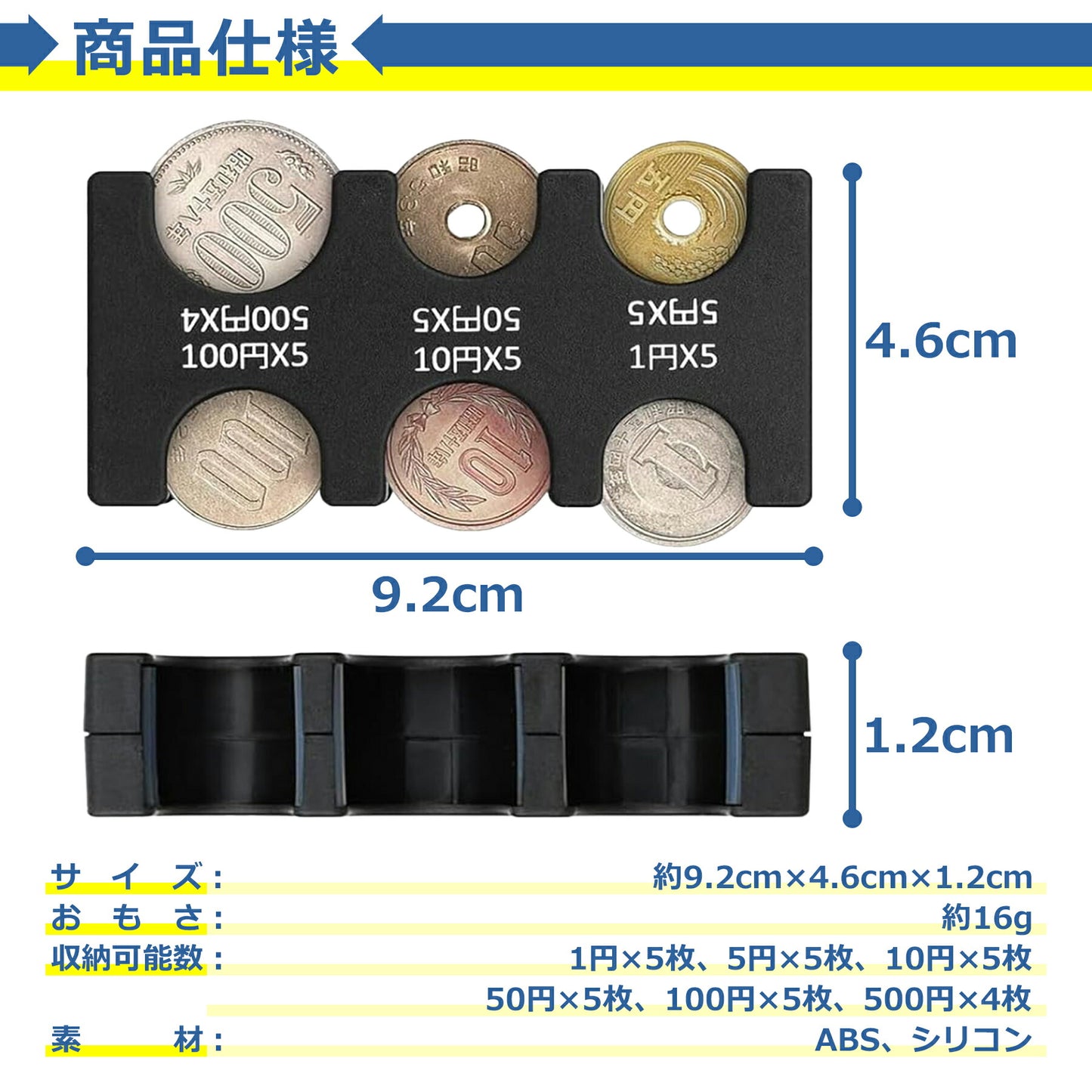 コイン ホルダー 片手で使える 全3色 小銭 硬貨 ケース 入れ 収納 収納 便利 グッズ 携帯 持ち運び 車 軽量 コンパクト 配達員 デリバリー メンズ レディース