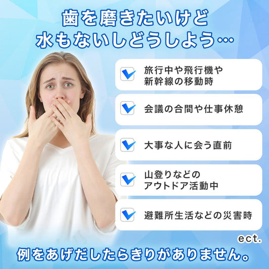 歯みがきシート 15枚入り 災害 防災グッズ 水不要 介護 アウトドア キャンプ ペット歯みがき 備蓄 歯磨きシート ペーパー歯磨き