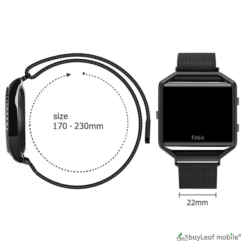Fitbit Blaze ステンレス 交換 バンド 調整 オシャレ ミラネーゼループ 耐久性 フィットビット ブラゼ ベルト マグネット 時計