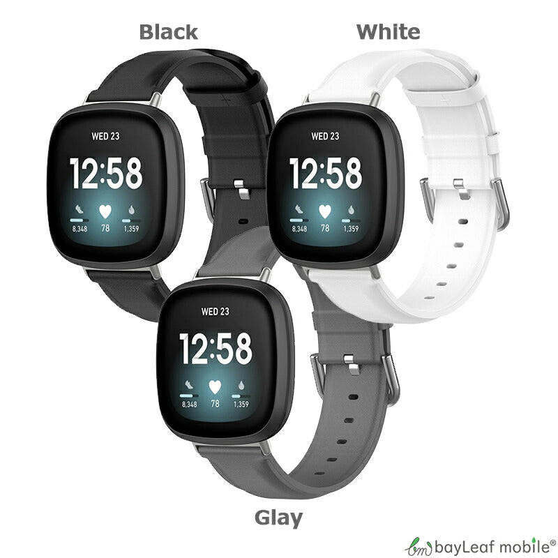 Fitbit Versa3 sense ベルト バンド 交換 調節 PU レザー フィットビット ヴァーサ センス 交換用 時計 スポーツ メンズ レディース