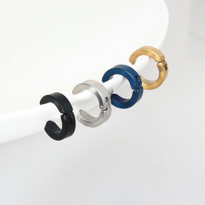 ダミー イヤーカフ イヤリング ステンレス おしゃれ 可愛い アクセサリー 耳に穴を空けないピアス 4色×ペアの8個セット