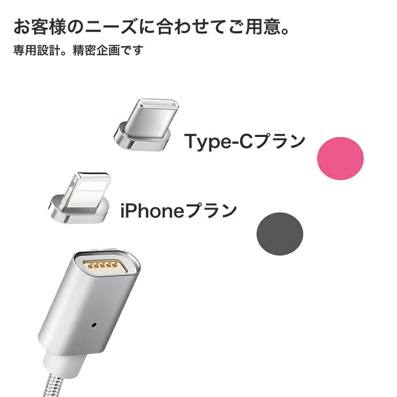 最新 マグネット 充電ケーブル iPhone Android Type-C 対応 3in1磁気吸収データライン ケーブル データ通信転送 強化ナイロンメッシュ編み ミニUSB端子 2.1A 1m