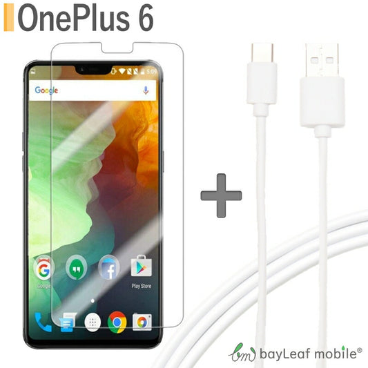 One Plus 6 保護フィルム ガラスフィルム フィルム 保護シート 硬度9H 超薄0.33mm USB Type-C ケーブル 約1m 充電ケーブル USB2.0 タイプC 対応