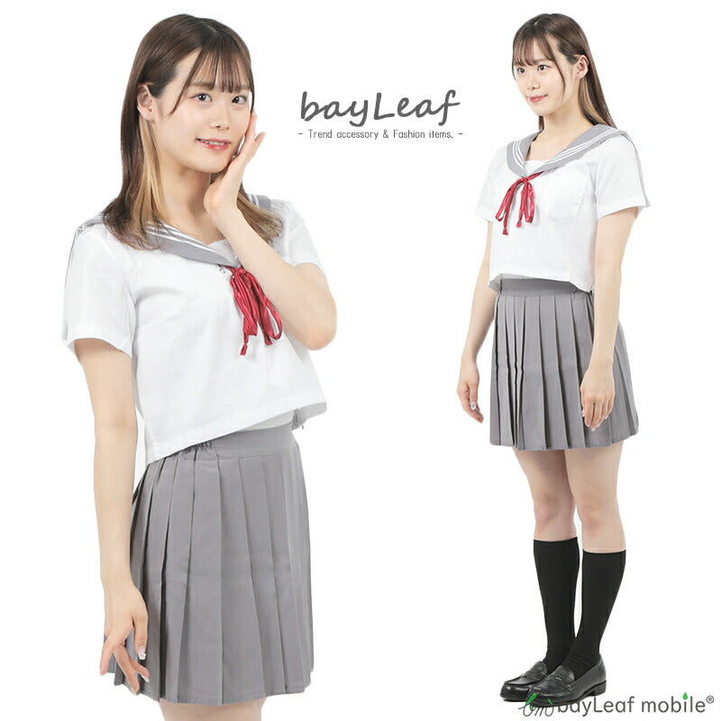制服 セーラー服 コスプレ コスチューム ロープタイ 紐タイ 半袖 夏服 衣装 仮装 変装 可愛い セクシー ミニ 女性 レディース 大人 JK 女子高生 文化祭 学園祭 パーティー ハロウィン