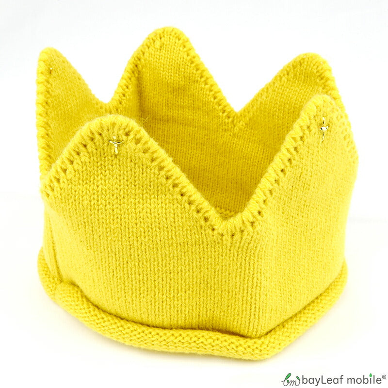 冠 帽子 ベビー ニット クラウン 子供帽子 王冠 かんむり 赤ちゃん キッズ 記念 誕生日 飾りつけ 撮影 イエロー アクセサリー