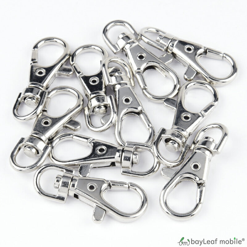ナスカン シルバー 38mm 10個  回転フック アクセサリー キーホルダー パーツ 金具 留め具 部品 ハンドメイド 手芸 手作り