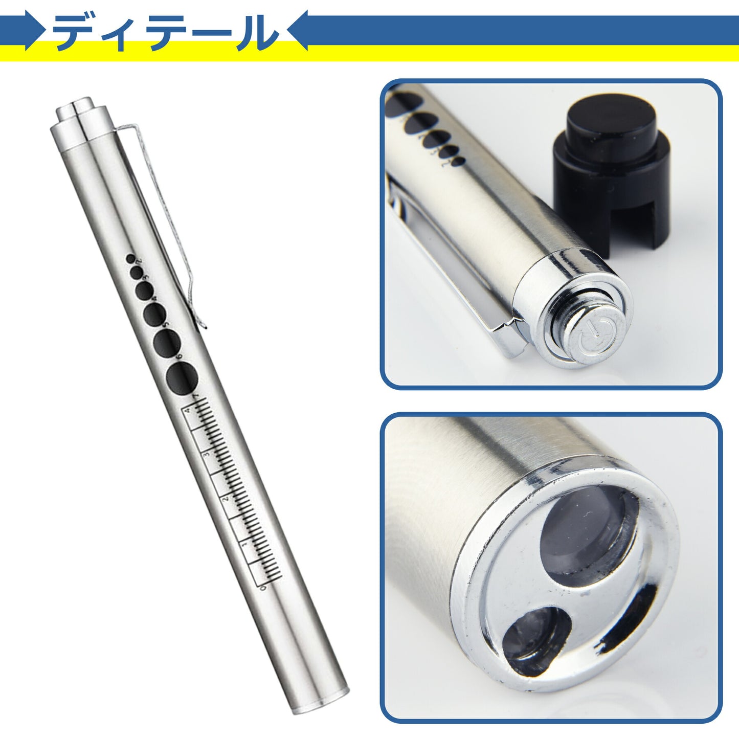 ペンライト Type-C タイプC 充電式 ノック式 暖色 白色 2色切替 LED USB 懐中電灯 ハンディライト 作業 アウトドア 防災 握りやすい 滑りにくい 長時間点灯 小型 軽量