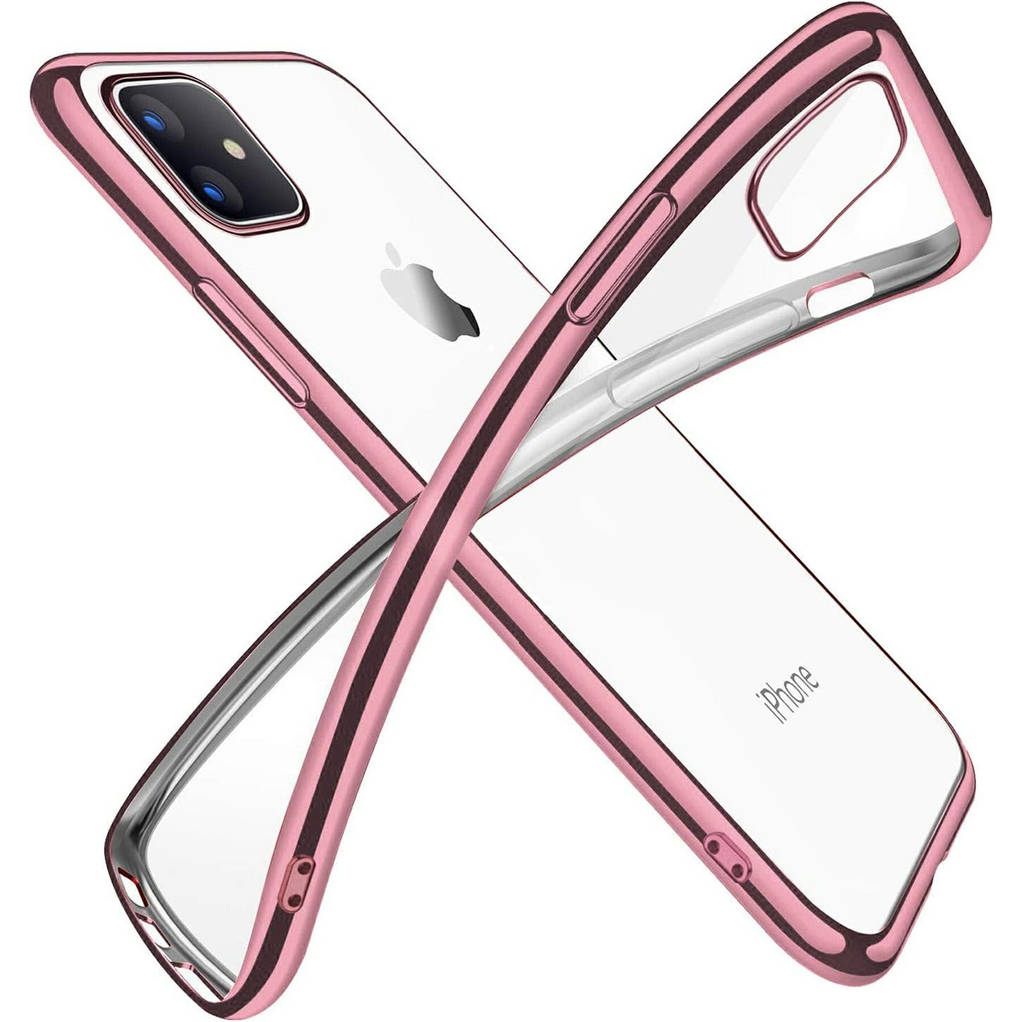 iPhone 12 11 X XR XS XSMax 8 7 6 6S SE SE2 SE3 Plus Pro ProMax ケース カバー コンパクト スリム アップル アイフォン12 メッキ カラー スマホ 衝撃吸収 透明 クリア シリコン ソフトケース TPU 耐衝撃 保護