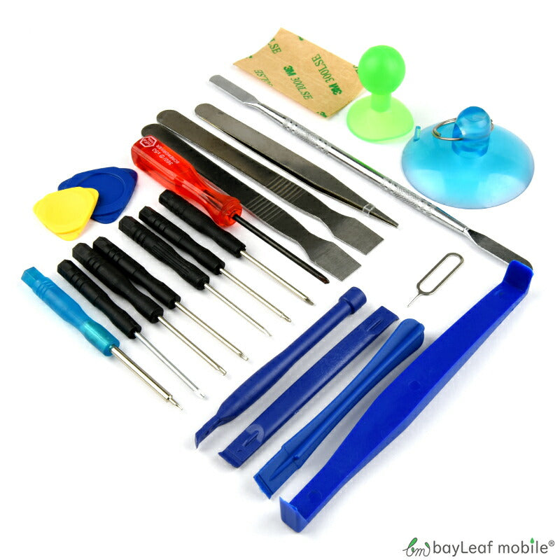 iPhone iPad Android スマホ 分解 修理 ツール キット スマートフォン タブレット ドライバー メンテナンス 工具 交換 開封 部品 パーツ 21点セット