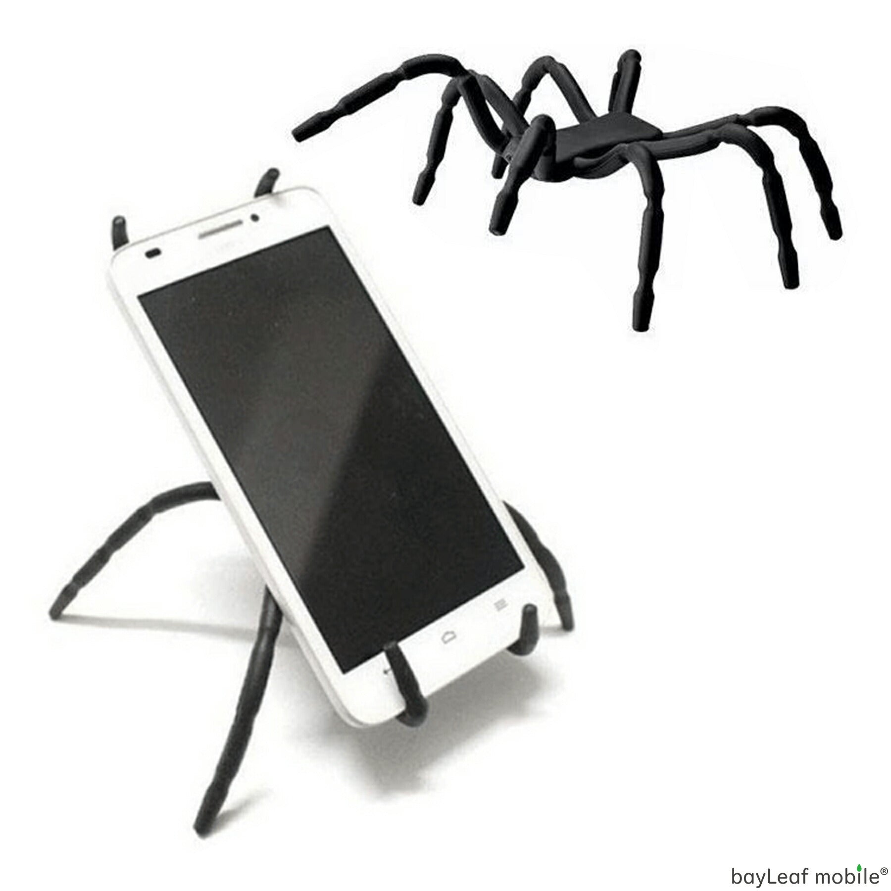 スマホ スタンド ホルダー スパイダー型 全4色 クモ 卓上 デスク 携帯 車載 自転車 バイク コンパクト ワイヤー マルチ 折り曲げ 角度調節 寝ながら 自由自在 自由調節