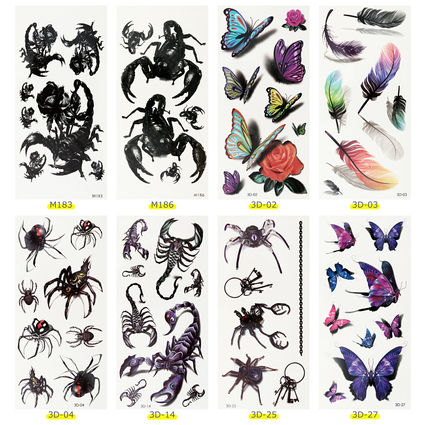 タトゥーシール 選べる 全15種 ボディー ペイント タトゥー 長持ち ハロウィン ハローウィン バラ サソリ 花 蝶 蜘蛛 龍 羽根 刺青 TATTOO メンズ レディース シンプル 男性 女性 安心 仮装 かっこいい おしゃれ 転写 防水 かわいい 可愛い