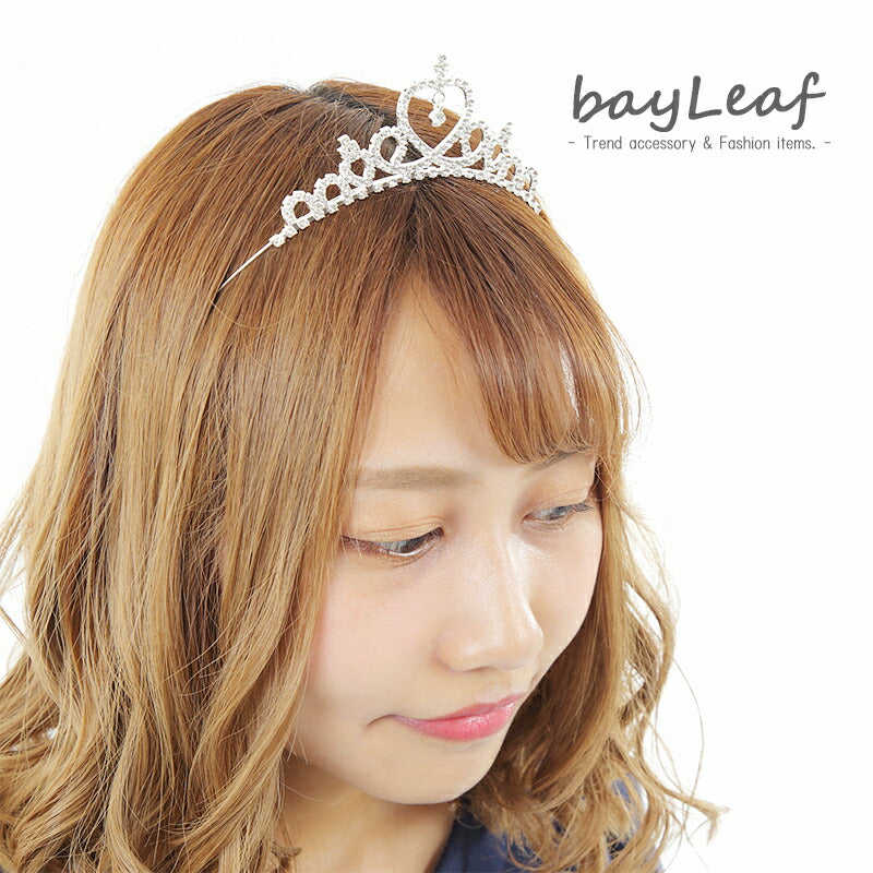 プリンセス ティアラ カチューシャ レディース キッズ 子供 ヘアアクセサリー ハート オシャレ かわいい ギフト プレゼント 結婚式 ハロウィン シルバー