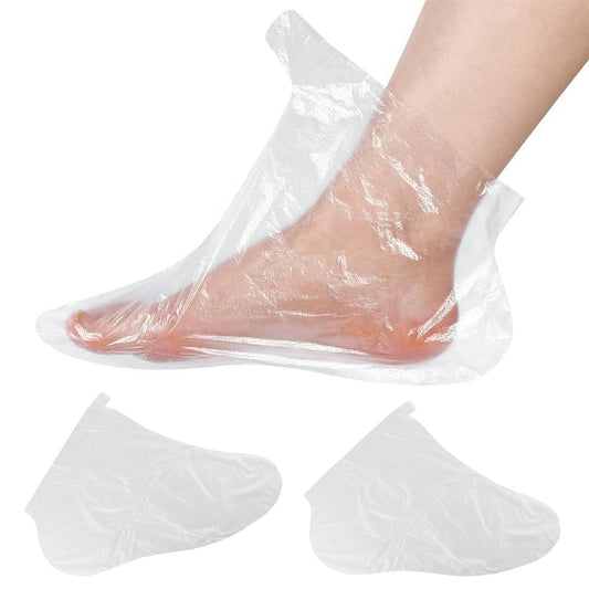 使い捨て 足 カバー プラスチック 100枚 半透明 クリア フットケア 保湿 乾燥 衛生用 シャワー 介護 通学 通勤 掃除 左右兼用 業務用 フリーサイズ