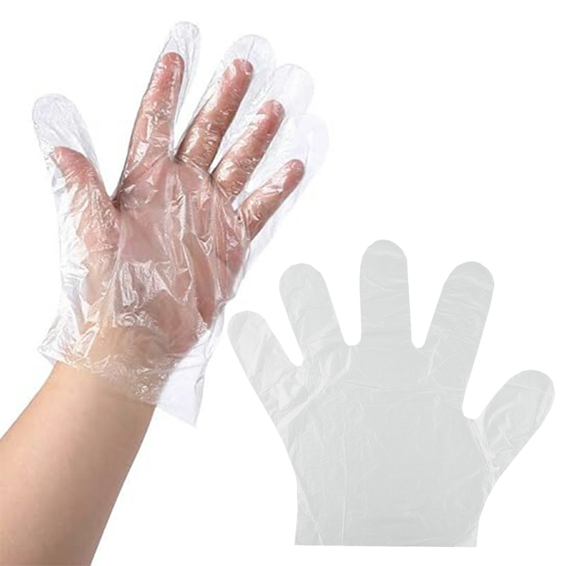 使い捨て プラスチック 手袋 100枚 半透明 クリア ストレッチ ポリグローブ 衛生用 料理 掃除 清掃 介護 作業 衛生管理 左右兼用 業務用 フリーサイズ