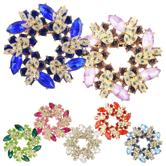 リース風 ブローチ コサージュ 全7色 アクセサリー キラキラ 大人 かわいい プレゼント ギフト 母の日 クリスマス 入学式 卒業式