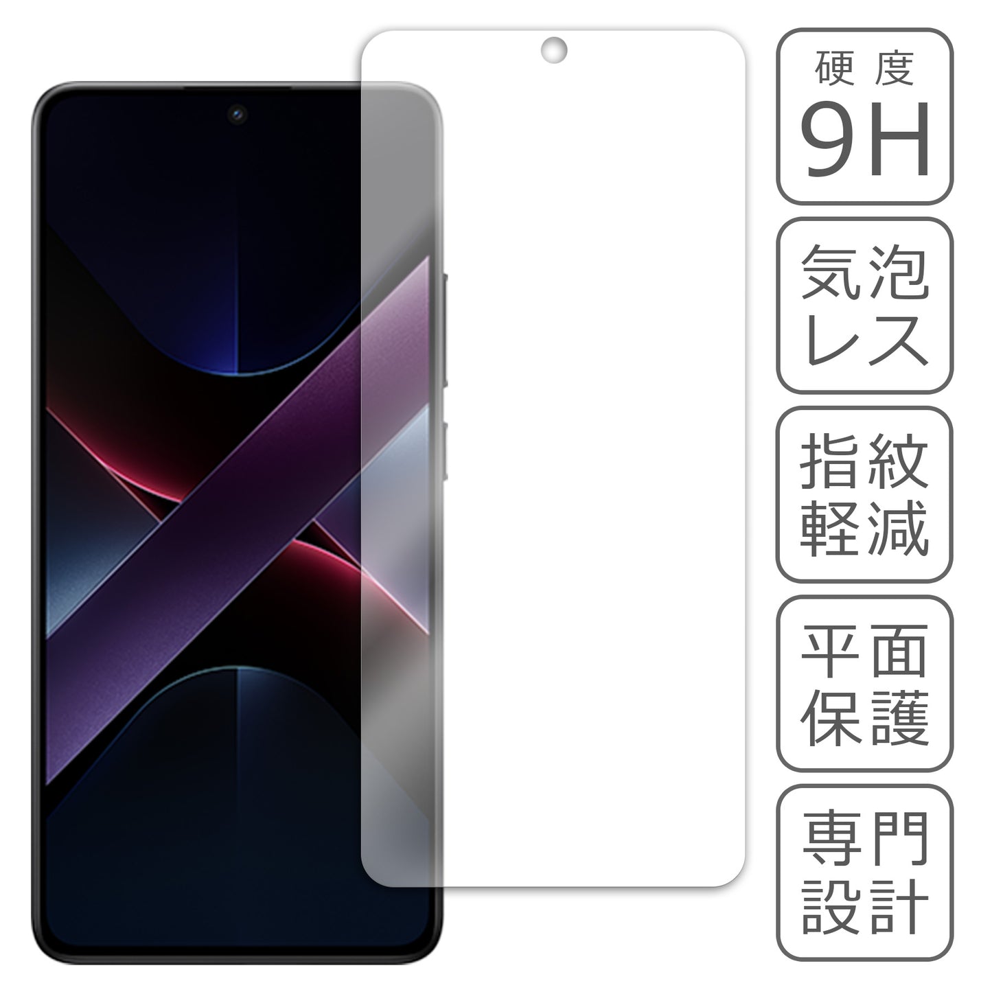 Xiaomi POCO X7 Pro フィルム ガラスフィルム 液晶フィルム 小米 シャオミ SIMフリー ガラス 保護フィルム 保護シート 保護ガラス 保護シール フィルム シート 強化ガラス 強化ガラスフィルム 硬度9H 飛散防止 ガラスケース