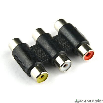 RCA 変換 アダプタ コネクタ 3種類 3ピン メスメス AV端子 中継 プラグ 延長 赤白黄 便利