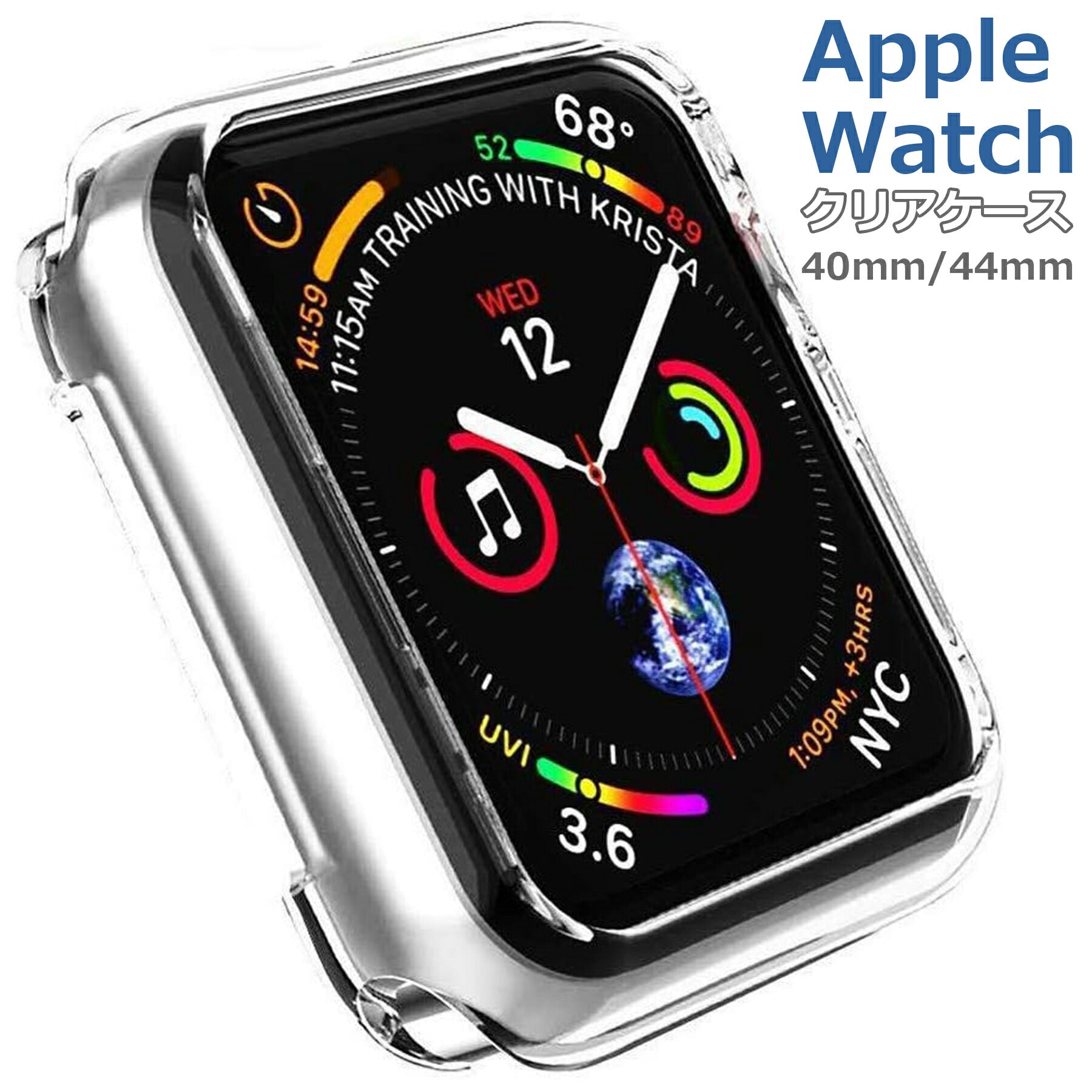Apple Watch Series 6 / SE / 5 / 4 40mm 44mm applewatch4 アップルウォッチ ハードケース TPU クリア 透明 カバー ポリカ 抗菌 対衝撃吸収 キズ防止 保護ケース
