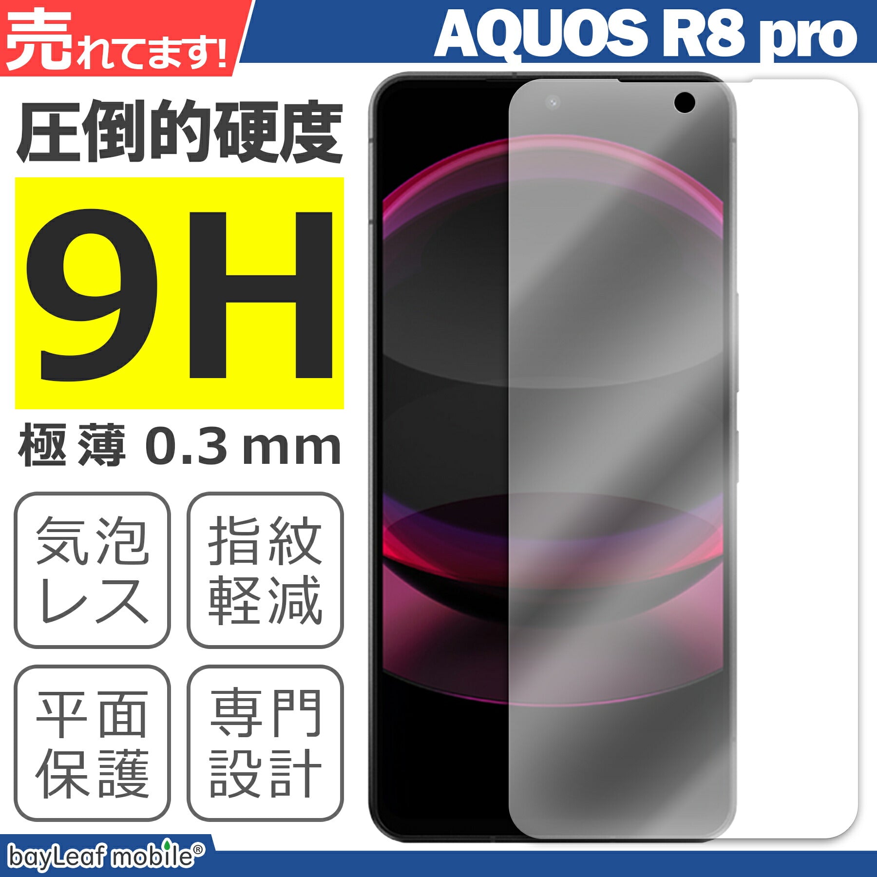 AQUOS R8 pro SH-51D A301SH フィルム ガラスフィルム 液晶フィルム アクオスR8 プロ ガラス 保護フィルム 保護シート 保護ガラス 保護シール フィルム シート 強化ガラス 強化ガラスフィルム 硬度9H 飛散防止 ガラスケース