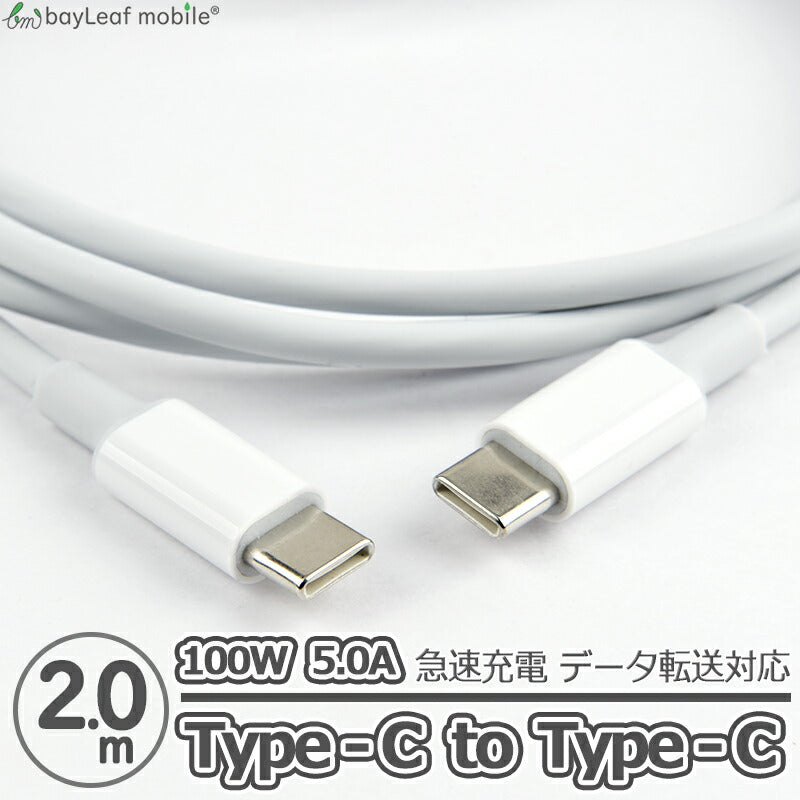 タイプCケーブル C to C ケーブル 2ｍ 100W 5A PD対応 急速充電 Power Delivery 高速データ転送 USB Type-C to Type-C スマホ タブレット android MacBook