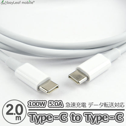 タイプCケーブル C to C ケーブル 2ｍ 100W 5A PD対応 急速充電 Power Delivery 高速データ転送 USB Type-C to Type-C スマホ タブレット android MacBook