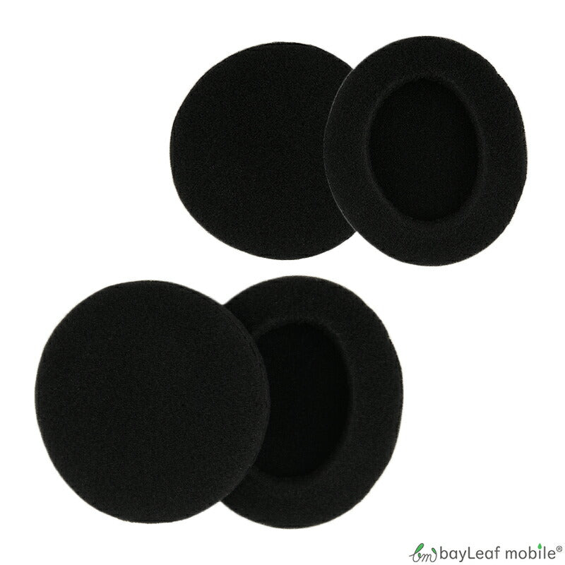 ヘッドホン 交換用イヤーパッド イヤーパッド ヘッドホン カバー スポンジ 耳当て 交換 2ペア4枚 60mm 50mm シンプル ブラック オーディオ クッション