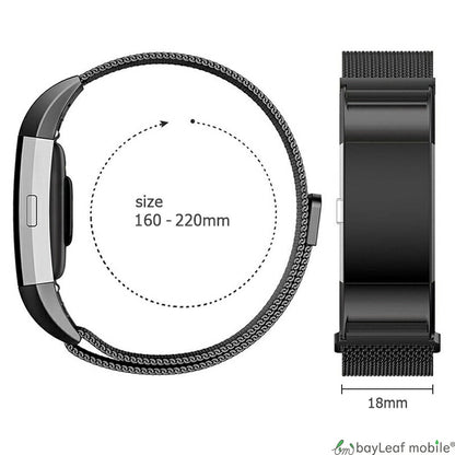 Fitbit Charge 2 ステンレス 交換 バンド 調整 オシャレ ミラネーゼループ 耐久性 フィットビット チャージ2 ベルト マグネット 時計