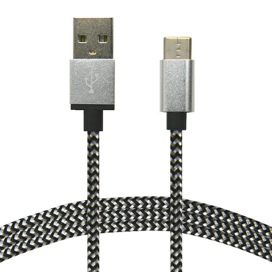 bayLeafmobile USB Type-c ケーブル タイプCケーブル 【2.0A /高速データ転送】 高耐久ナイロン編み 高速データ転送対応 Sony Xperia XZ/XZ2, Samsung Galaxy S9/S8/A9, Macbook Pro, Nexus 5X/6P, GoPro Hero 5/6 USB C 1m シルバー