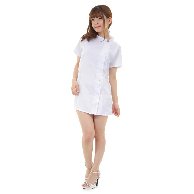 ナース服 コスプレ ナース 看護婦 衣装 コスチューム 看護婦 ナース服・帽子 2点セット 白 コスチューム レディース