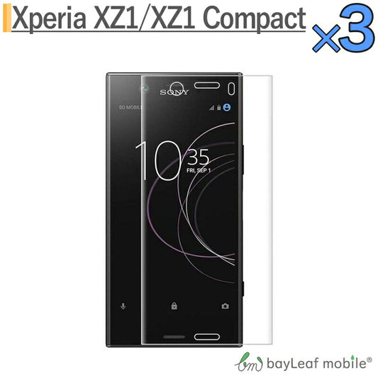 Xperia XZ1 Xperia XZ1 Compact ガラスフィルム 炭素 3D 全面吸着 docomo au softbank