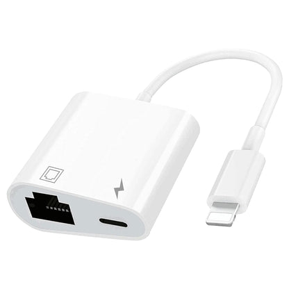 iPhone 有線LAN 変換 アダプタ 100Mbps RJ45 ケーブル イーサネット 同時充電 アプリ不要 iPad iPod 在宅 勤務 ウェブ 会議 データ 通信