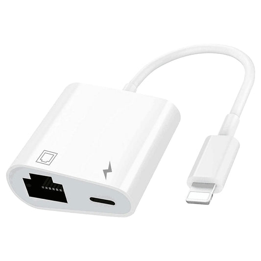 iPhone 有線LAN 変換 アダプタ 100Mbps RJ45 ケーブル イーサネット 同時充電 アプリ不要 iPad iPod 在宅 勤務 ウェブ 会議 データ 通信