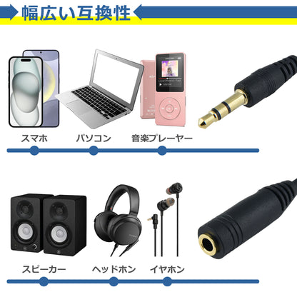 オーディオケーブル ヘッドホン イヤホン 延長 ケーブル 25cm ステレオミニ 3極 延長ケーブル ボリューム調節機能付き音量調節 3.5mm ステレオミニ ジャック 3極 ダイヤル付 オーディオ ボリューム