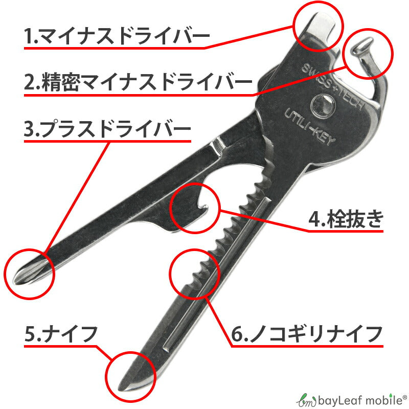 鍵型 マルチツール 6種 ナイフ ドライバー アウトドア キャンプ サバイバル 登山 防災 グッズ 多機能 便利