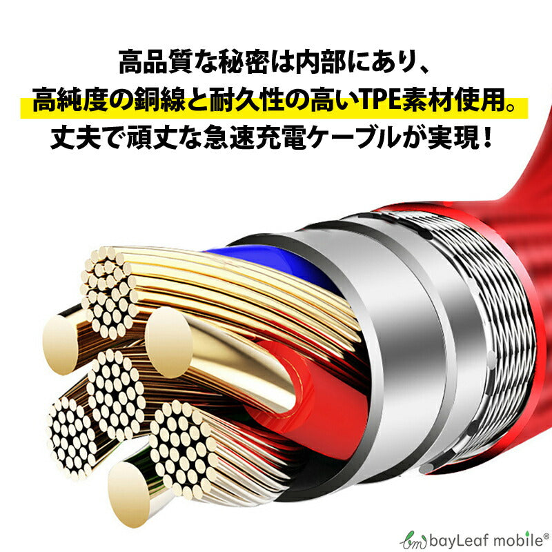 タイプC 充電ケーブル L字 L型 充電器 L字型 ケーブル 充電器 高耐久 高速充電 コネクタ データ転送 1.0ｍ