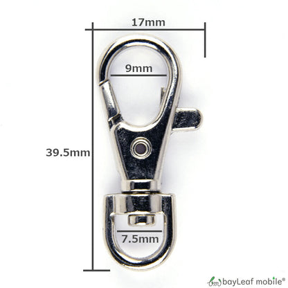 ナスカン シルバー 38mm 10個  回転フック アクセサリー キーホルダー パーツ 金具 留め具 部品 ハンドメイド 手芸 手作り