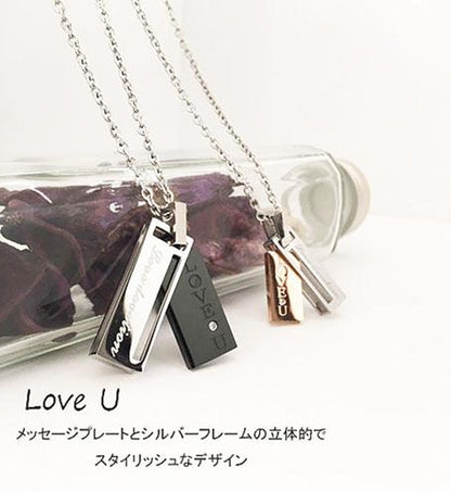 ネックレス プレート ペンダント ピンクゴールド ローズゴールド ブラック メンズ レディース ユニセックス ステンレス 合金