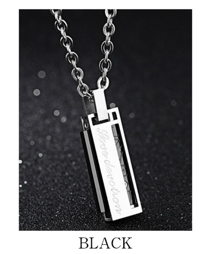 ネックレス プレート ペンダント ピンクゴールド ローズゴールド ブラック メンズ レディース ユニセックス ステンレス 合金