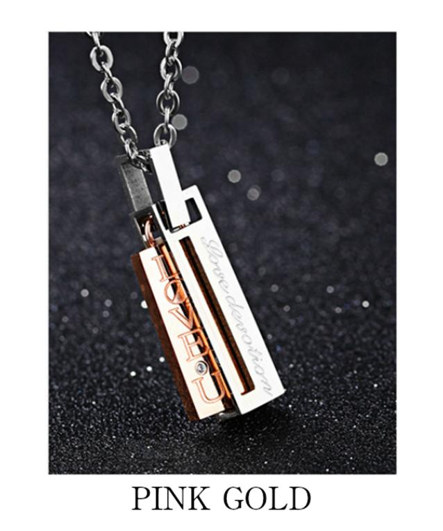 ネックレス プレート ペンダント ピンクゴールド ローズゴールド ブラック メンズ レディース ユニセックス ステンレス 合金