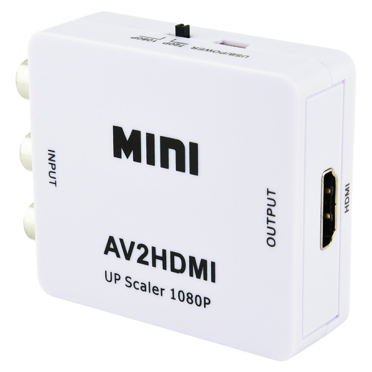 RCA to HDMI 変換 アダプタ コンポジット コネクタ AV ケーブル 変換機 コンバーター 3色 ピン 赤 黄 白 アナログ テレビ 小型 延長 PS2 ゲーム機 1080/720P切り替え