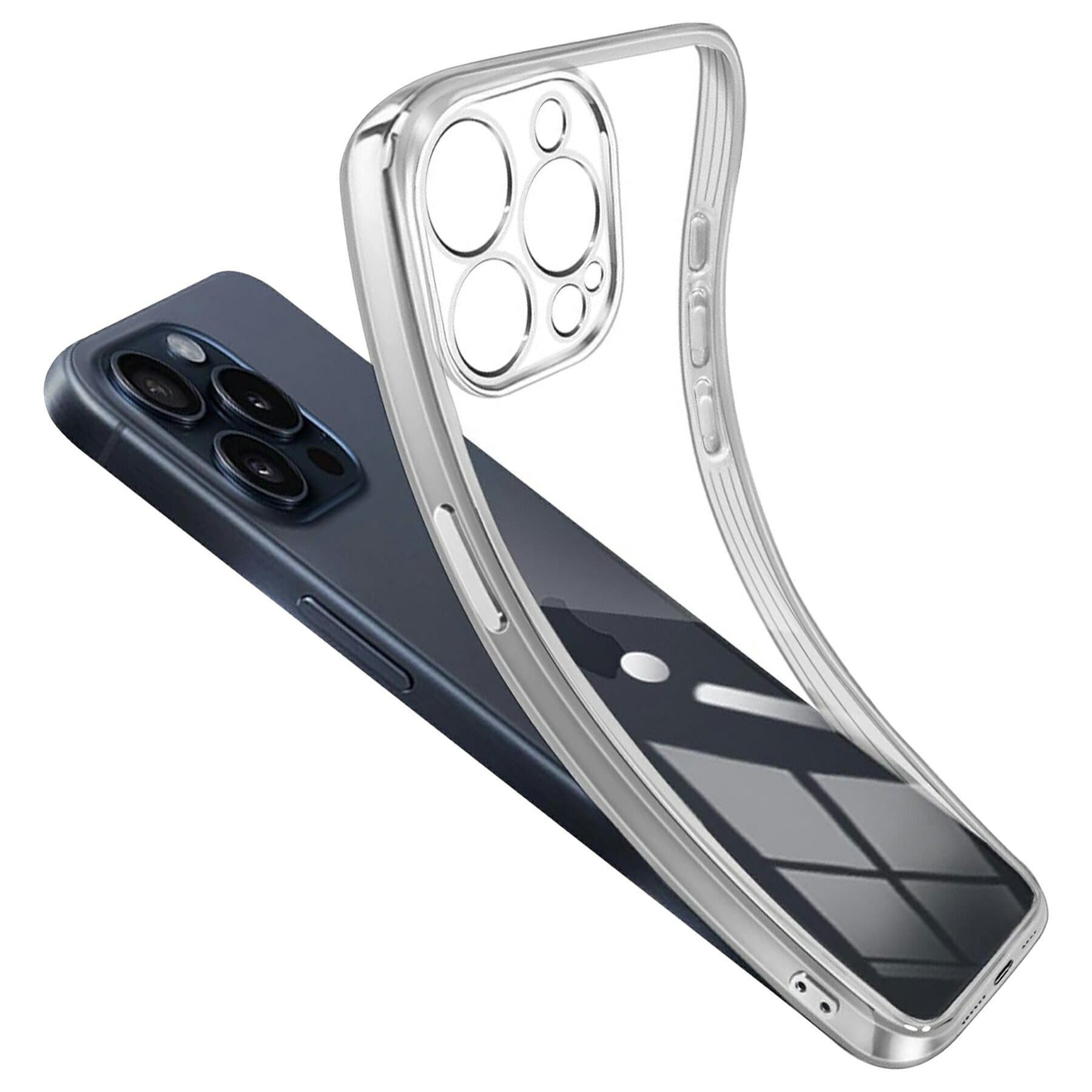 iPhone 15 14 13 Plus Pro ProMax mini ケース カバー コンパクト スリム アップル アイフォン15 メッキ カラー スマホ 衝撃吸収 透明 クリア シリコン ソフトケース TPU 耐衝撃 保護
