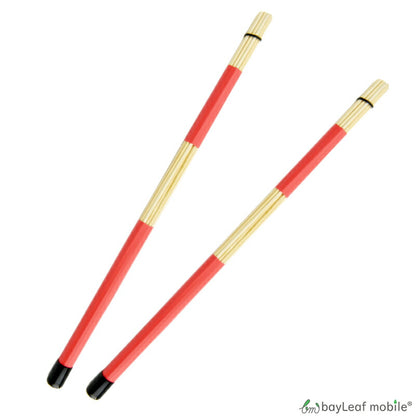 ドラムスティック ロッド バンブーロッド 40cm 竹 赤 ジャズ フォークミュージック 打楽器アクセサリー