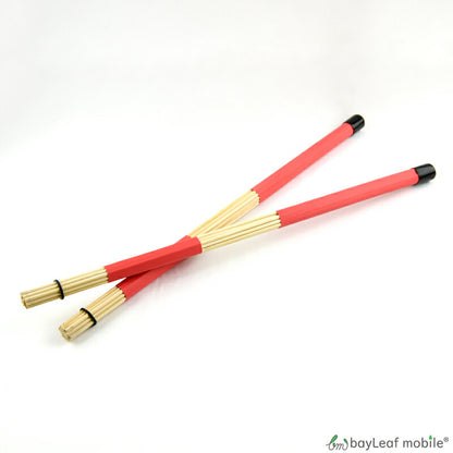 ドラムスティック ロッド バンブーロッド 40cm 竹 赤 ジャズ フォークミュージック 打楽器アクセサリー