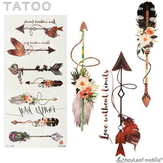 タトゥーシール タトゥー シール 3D ブーケ ギター 防水 ボディシール ボディー ペイント ハロウィン ハローウィン TATOO 入れ墨 刺青 転写 防水 かわいい カラフル TL-008