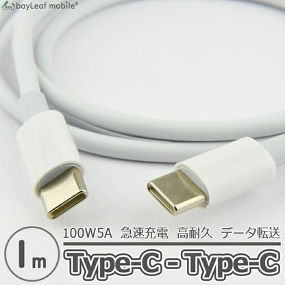 タイプCケーブル C to C ケーブル 100W PD対応 急速充電 1ｍ Power Delivery USB3.1 高速データ転送 Type-C to Type-C スマホ タブレット android MacBook