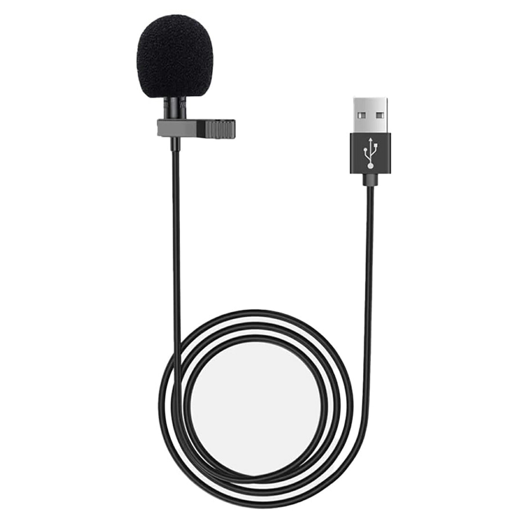 USB ピンマイク 無指向性 1.5m クリップ付き 高感度 高音質 コンデンサーマイク 小型 PC パソコン 会議 授業 集音 通話 撮影 録音 Skype ZOOM 収納ポーチ付属