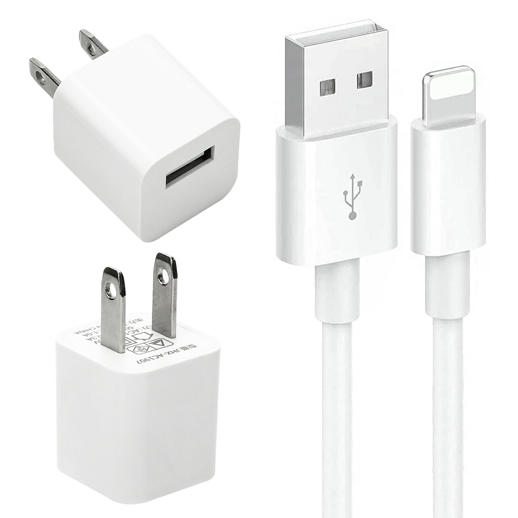 USB 電源 アダプタ iPhone ケーブル 25cm 充電器 セット AC 充電 折りたたみ コンセント iPad スマホ タブレット Android 各種対応 1ポート コンパクト 旅行 PSE認証