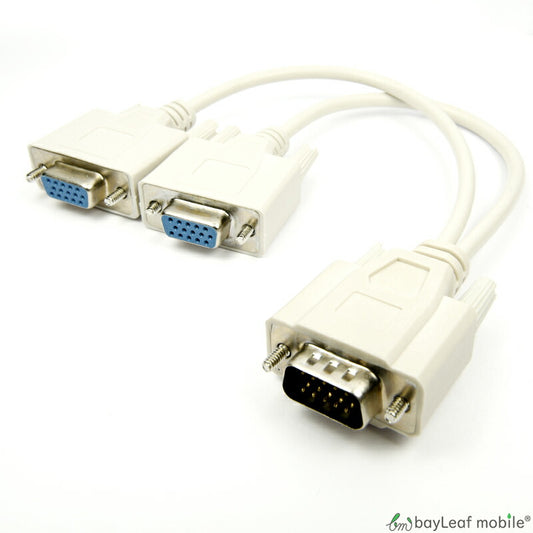 VGA 分配 ケーブル D-Sub15pin(オス)-D-Sub15pin(メス)x2 2分岐