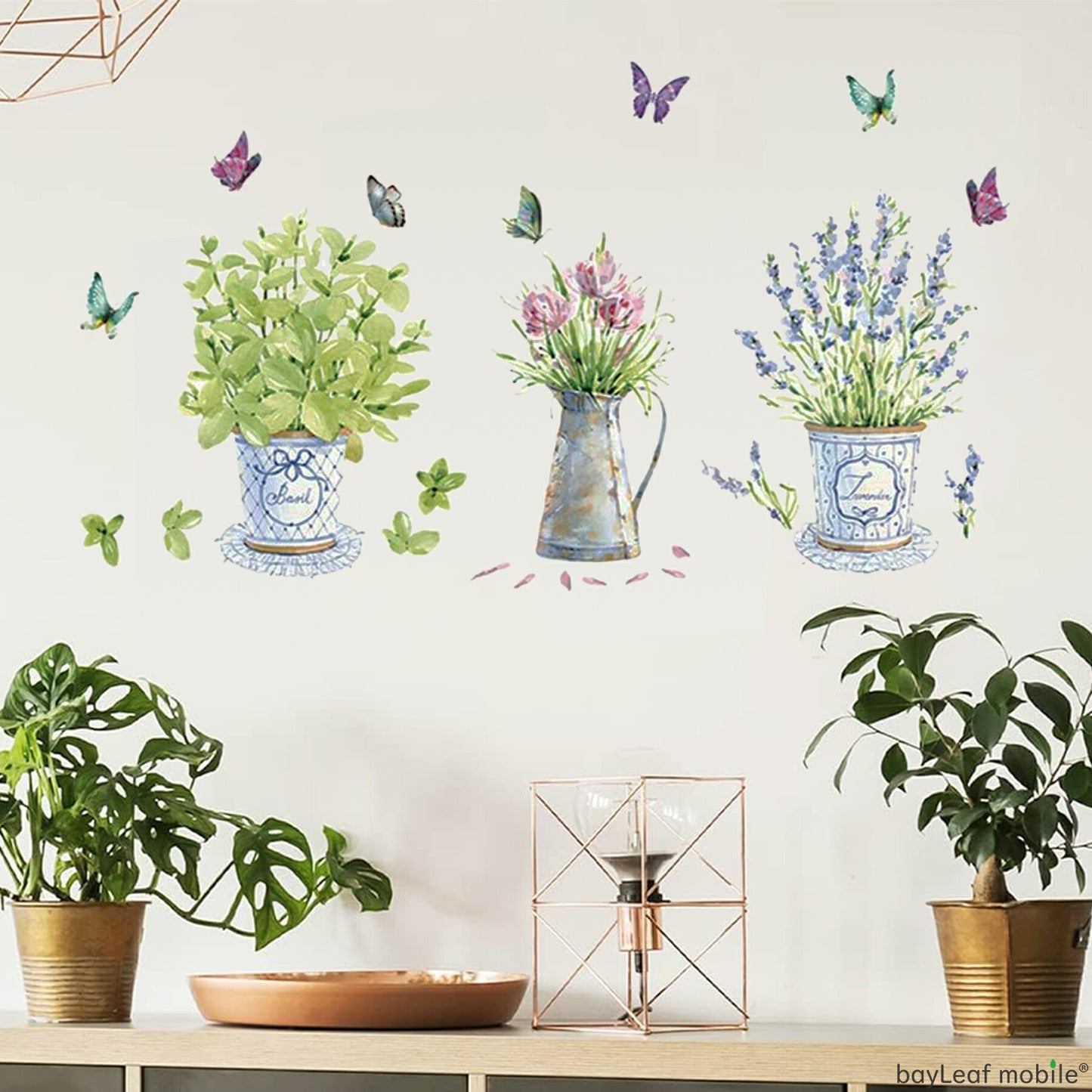 ウォールステッカー 壁紙 シール 花 植木鉢 フラワー グリーン ウォールペーパー シール 模様替え 剥がせる お洒落 可愛い 植物 子供部屋 インテリア
